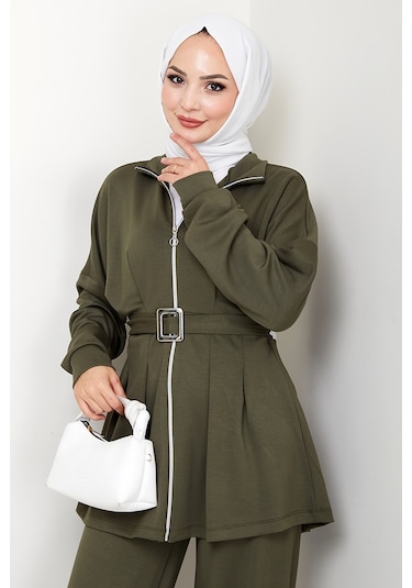 Dilsa Kemerli Oysho İkili Takım 1607 - Haki Haki