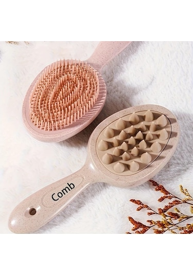 Willowhaven Yeşil Wanmeı Çift Taraflı Bambu Saç Fırçası Yumuşak Saç Tarama Ve Masaj Başlığı Seyahat