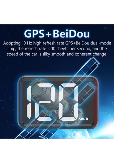 Geeroyoo X1 Gps Mph Beyaz Ekranlı Navigasyon Gösterici - Entegre Usb, Hız Sensörü, Büyük Ekran, Kolay Kurulum