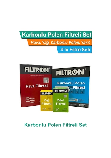 Citroen C3 Aircross 1.5 Bluehdı Filtron Filtre Bakım Seti 2019-2023 Hava+yağ+yakıt+karbonlu Polen