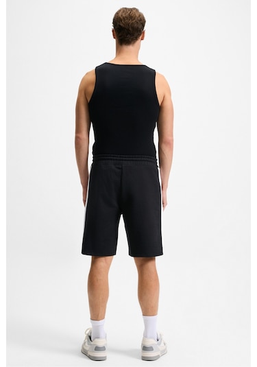 Grimelange KEPA Erkek Beli Lastikli Cepli Relaxed Fit Siyah Şort