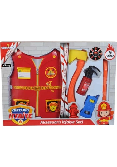 King Engin Oyuncak Yelekli İtfaiye Oyun  Seti