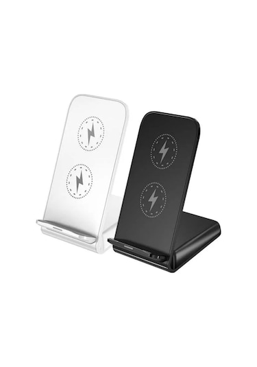 Yifomall 15w Hızlı Şarjlı Dikey-yatay Masaüstü Telefon Tutucu, İki Bobinlu Kablosuz Şarj Cihazı, Type-c Port, Beyaz