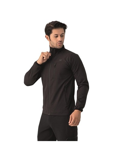 Crozwise Petekli Kumaş - Erkek Likralı Siyah Sweatshirt - 6034-10 Siyah