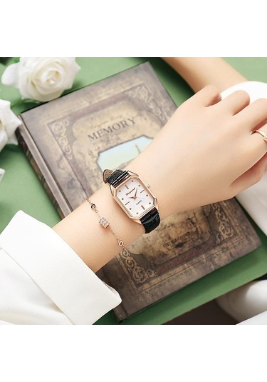 Yeşil Bayanlar Zarif Kuvars Saatler Moda Dikdörtgen Tasarım Kadın Kol Saatleri Eşi, Ailesi, Arkadaşı İçin En İyi Hediyeler Saat