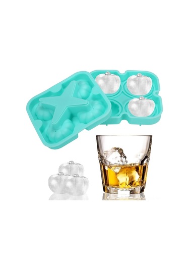 Pumpkin Şekilli Dört Hücreli Silikon Buzluk, Fda Onaylı, Hızlı Dondurma, Leakproof Kapağı İle Soğukluğu Uzun Süre Tutar Çok Renkli Çok Renkli