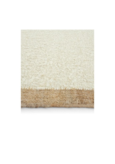 Cool Halı Wool 01 Natural Yün Halı Jüt Halı Yolluk El Dokuma Jüt Kilim Hasır Halı Bohem El Halısı Krem Halı Krem - Natural