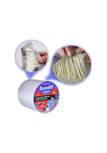 Bondit Çatı Ses Su Yalıtım Tamir Bandı Çamur Bant Gri 50 MM x 2Mt