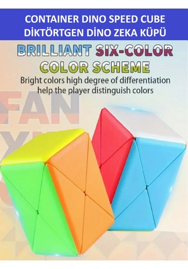 Dikdörtgen Dino Stıckersız Profesyonel Speed Cube -zeka Küpü - Sabır Küpü - Muhteşem Bir Hediye