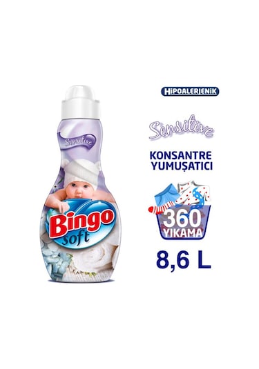 Bingo Soft Konsantre Çamaşır Yumuşatıcısı Sensitive 6 x 1440 ML