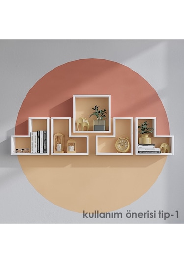 Decormet Elıtra Duvar Rafı Beyaz Çok Renkli