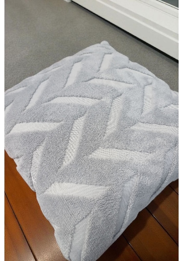 İskandinav Stil Peluş Yumuşak Dokulu Dekoratif Kırlent Kılıfı 2 Li Set 43x43 Cm Gri Balıksırtı