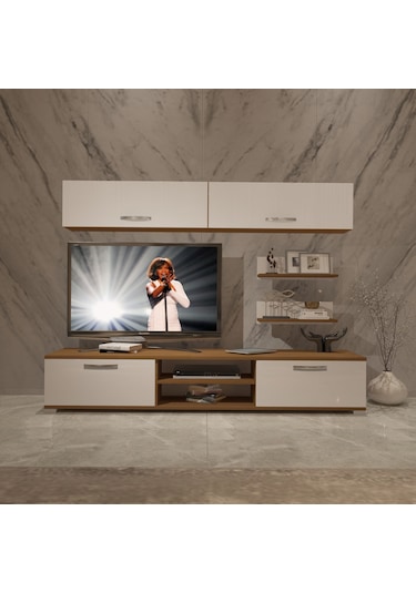 Decoraktiv Eko 5 Mdf Dvd Tv Ünitesi Tv Sehpası Ceviz - Beyaz