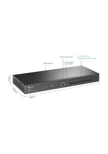 TP-Link TL-SX3008F 8 Port 10GE SFP+ L2+ Multi Gigabit Switch