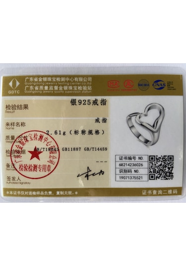 925 Ayar Gümüş Ayarlanabilir Kalp Yüzük Romantik Hediye Moda Takı