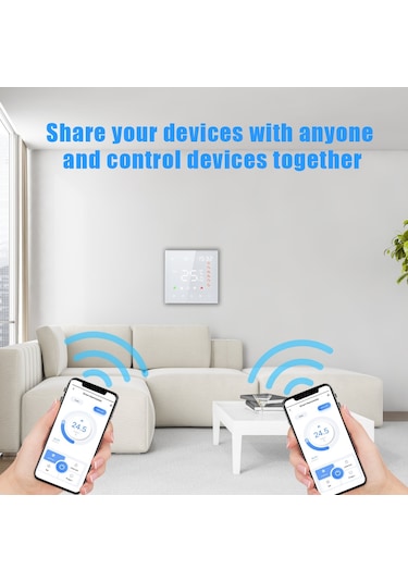 Geeksen Akıllı Tuya Wifi Termostat - Ses Kontrollü, Dokunmatik Ekranlı, Yerden Isıtma Ve Su Isıtma Uyumlu