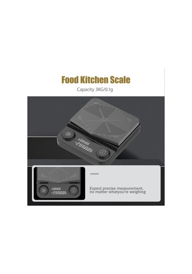 Oldfriend Caıjıa Hassas Mutfak Terazisi 0.1g Mini Digital Kahve Terazisi Zamanlayıcılı Siyah 6.61lb Siyah 6.61lb/0.1g