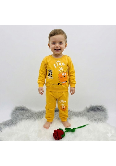 İkili Baskılı Bebek Takımı Sarı