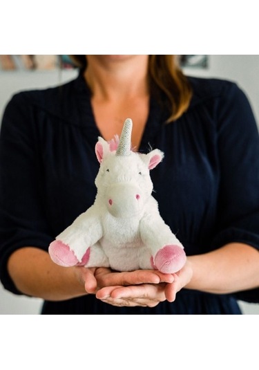 Peluş Sıcak Su Torbası - Soframar - Beyaz Unicorn - Mikrodalga - 23x12x5 Cm - Küçükler İçin Diğer