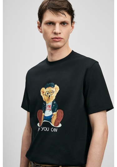 Lufian Teddy Modern Grafik T- Shirt Siyah Siyah 111020305100100 Siyah Lufian Teddy Modern Grafik T- Shirt Siyah Siyah 111020305100100 Siyah