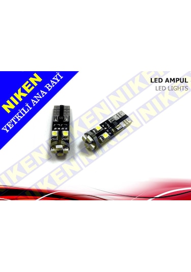 T10 Led-Park Ampul Ledi-Plaka Ampul Ledi Canbus Beyaz 8 Ledli