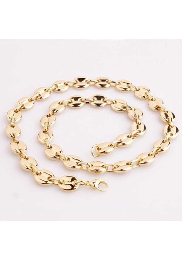 Novahub 7/9/11mm 316l Paslanmaz Çelik Kahve Boncuk Zincir Kolye/bilezik - Erkek/bayan Altın Ton 9mm, 70cm - Yüksek Kalite Altın