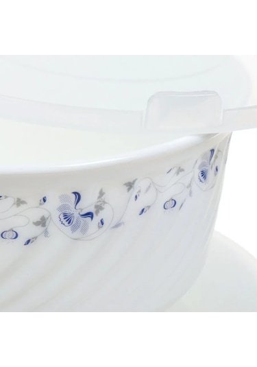 Daniks 3'lü Kapaklı Cam Seramik Salata Kasesi Seti, Eden 225919315 Beyaz