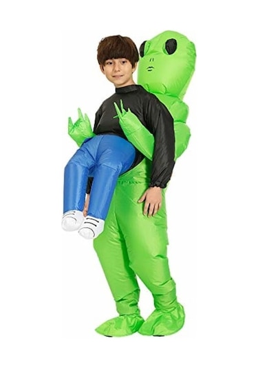 Çocuklar İçin Cadılar Bayramı, Cosplay Ve Güzel Kostüm Yeşili Nabila Şişme Uzaylı Kostümü