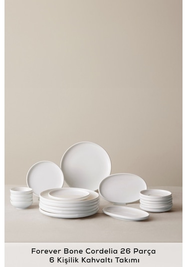 Karaca  Forever Bone Cordelia 26 Parça 6 Kişilik Kahvaltı Takımı