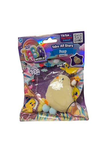 Taba World Peep Glow In The Dark Squishy Oyuncak Seri 1 Pom Pomlu Ve Anahtarlıklı Hayvanlar