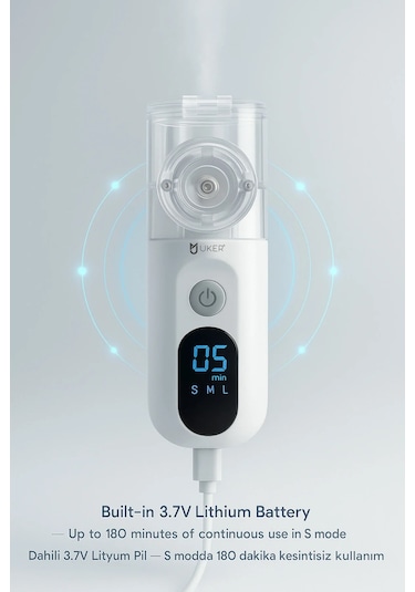 Uker Sessiz Şarjlı Dijital Mesh Nebulizer