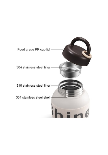 Ebitda 600ml 316l Paslanmaz Çelik Termos Kahve Kupası, Çay Filtresi İle Siyah