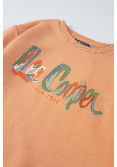 Lee Cooper Sunrise Çocuk O Yaka Sweatshirt Somon-20548 Somon