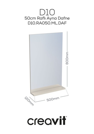 Creavit D10 50 Cm Melamin Raflı Ayna Dafne Beyaz