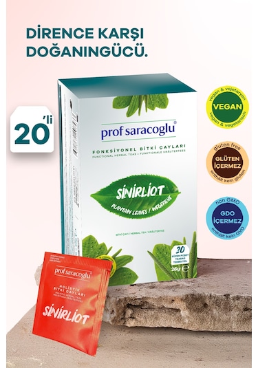 Prof Saracoglu Sinirli Ot Folium Plantaginis Bitki Çayı 20'li