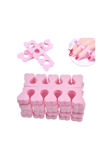 20 Çift Manikür Pedikür Parmak Arası Ayırıcı Separatör Pembe
