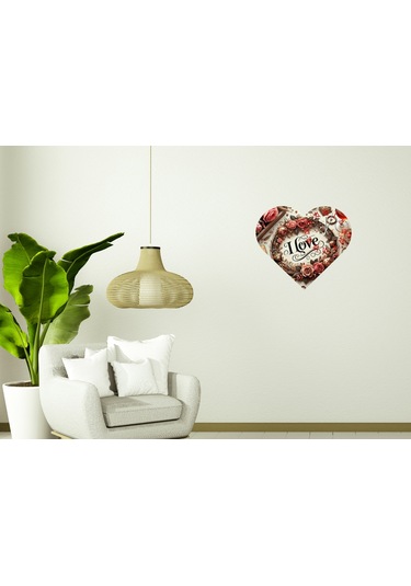 Ti-play Ks42 Kalp Şeklinde 30x30 Cm Hediyelik Duvar Saati ÇOk Renkli