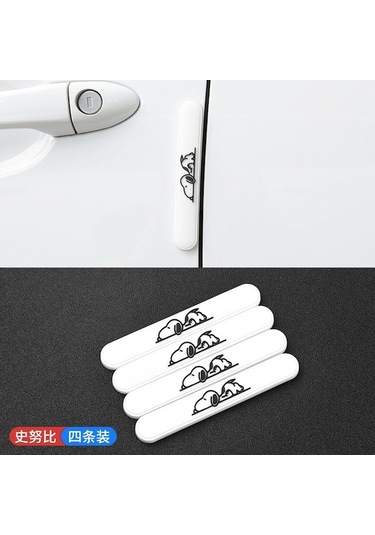 Snoopy Karakterli 4'lü Kapı Çarpma Koruyucu Bandı - Dayanıklı, Kullanıması Kolay, Araba Kapılarını Çizik Ve Hasardan Korur