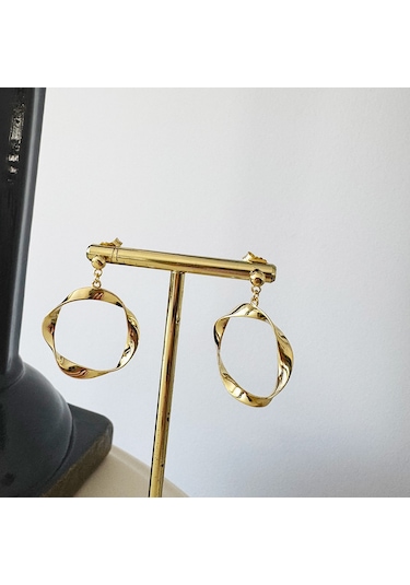 Masaliko Sallantılı Gümüş Küpe Ms3180, 925 Ayar Gümüş Altın