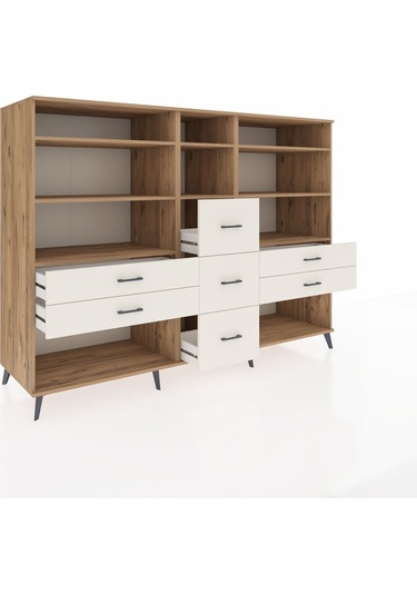 Kronos Dolap 8 Raflı 7 Çekmeceli 220x59x163 Çam-çam/aytaşı Çam-çam/aytaşı