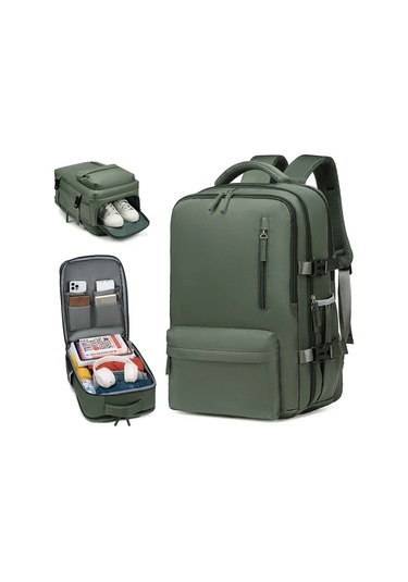 Xuweiwei Large Kapasiteli Army Green Seyahat Sırt Çantası Ayakkabı Bölmeli Hafif Laptop Çantası Şarj Portlu "value":"mavi"