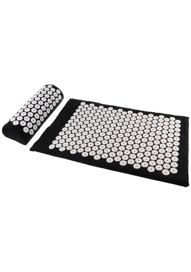 Homyl Dikenli Acupressure Yastık Mat Seti Akupunktur Siyah