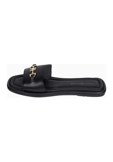 Tommy Hilfiger Leather Horsebıt Mule-7083 Black