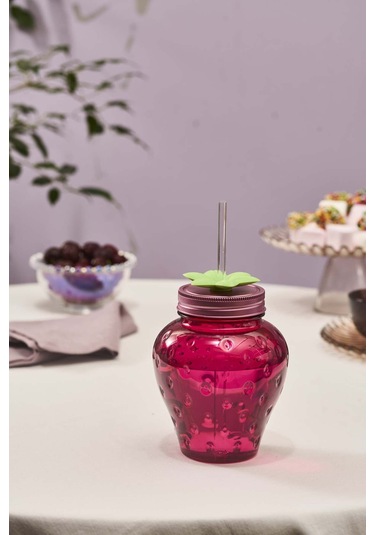 Karaca Çilek Transparent Pipetli Su Şişesi 750 Ml