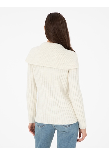 Pierre Cardin Kadın Ekru Kazak /triko 50290549-vr019 Ekru