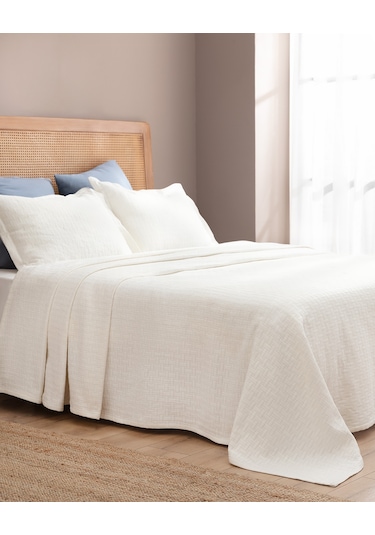 Madame Coco Berthe Çift Kişilik Yatak Örtüsü - Yat Koleksiyon - Beyaz Yo0000000033 Lacivert