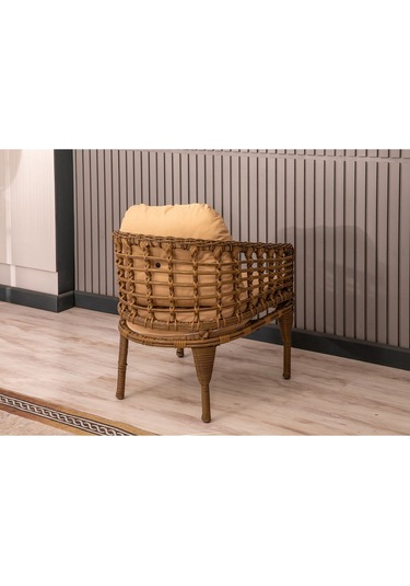 Btkconsept Faralya 3'lü Bahçe Ve Balkon Takımı Kahverengi 3+1+1 Masalı Kahverengi