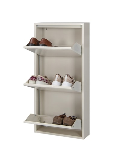 Kaser 3'Lü Krem Metal Ayakkabılık Krem