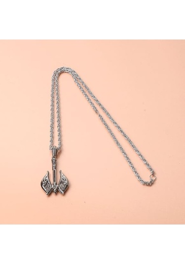 Viking Best Desenli Savaşçı Baltası Erkek Kolye Çelik İskandinav