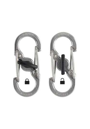 Nite Ize S-Biner Microlock Çelik Karabina 2Li Paket Gri Çok Renkli